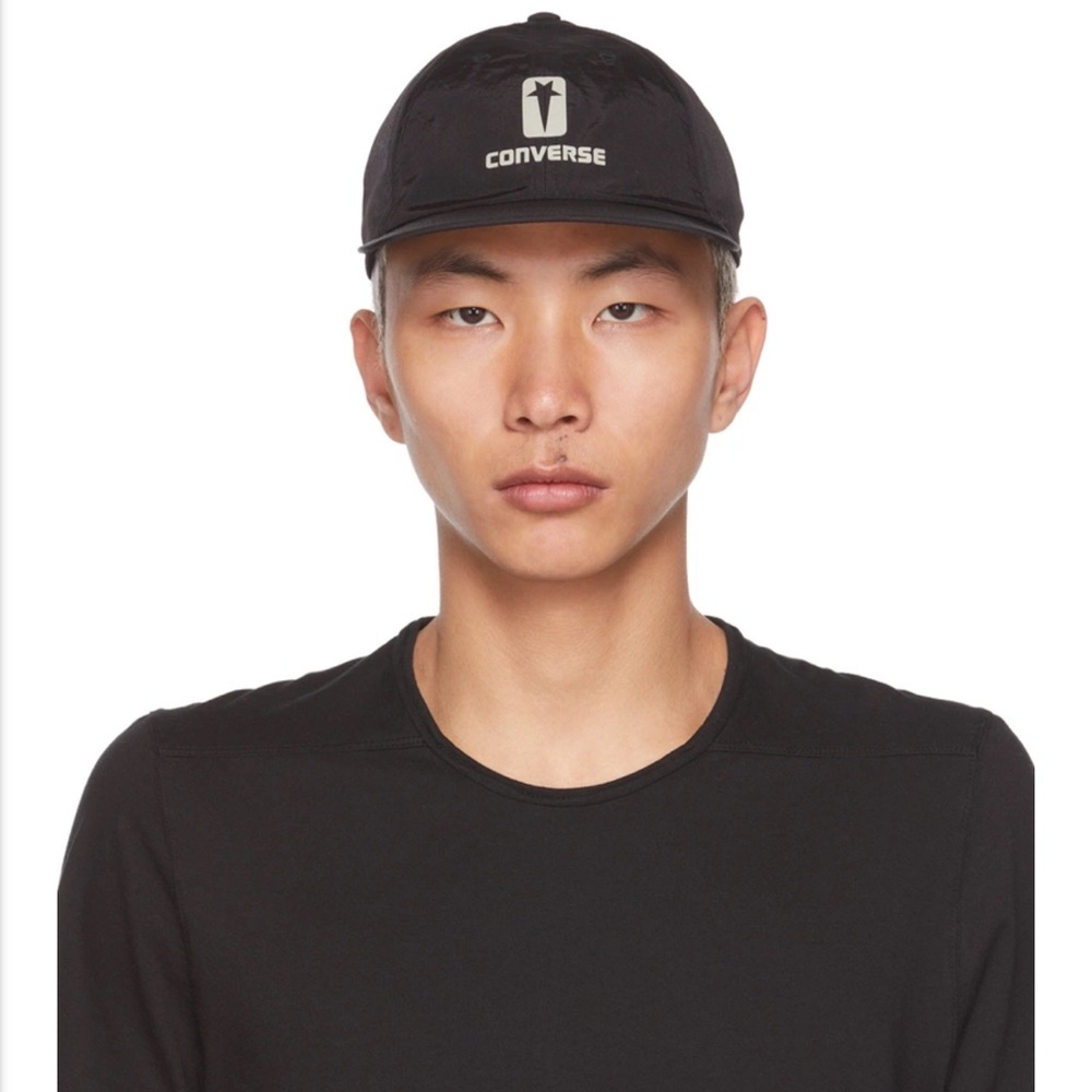 Rick Owens Black Hat with White Logo